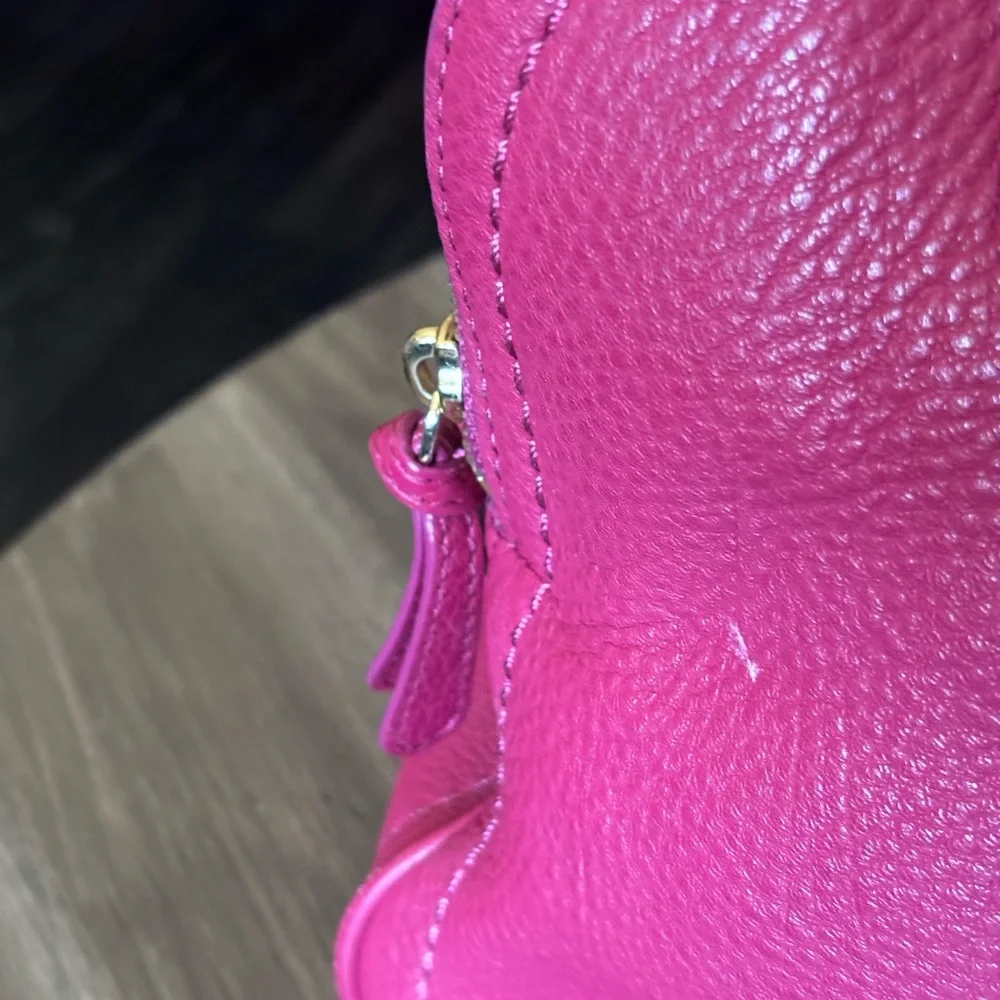 Cole Haan Leather Tote in Hot Pink - Picture 9 of 16